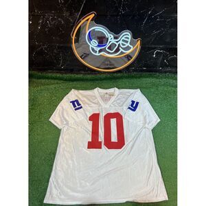 NFL Reebok #10‎ Eli Manning New York Giants White Football Jersey Size LG
